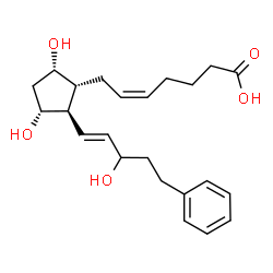 ChemSpider 2D Image | (5Z)-7-{(1R,2R,3R,5S)-3,5-Dihydroxy-2-[(1E)-3-hydroxy-5-phenyl-1-penten-1-yl]cyclopentyl}-5-heptenoic acid | C23H32O5