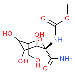 ChemSpider 2D Image | Methyl [(2S)-2-carbamoyl-3,4,5-trihydroxy-6-(hydroxymethyl)tetrahydro-2H-pyran-2-yl]carbamate | C9H16N2O8