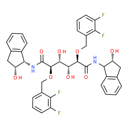 ChemSpider 2D Image | (2R,3R,4R,5R)-2,5-Bis[(2,3-difluorobenzyl)oxy]-3,4-dihydroxy-N-[(1S,2R)-2-hydroxy-2,3-dihydro-1H-inden-1-yl]-N'-[(2R)-2-hydroxy-2,3-dihydro-1H-inden-1-yl]hexanediamide | C38H36F4N2O8