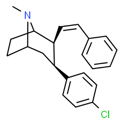 ChemSpider 2D Image | (2S,3S)-3-(4-Chlorophenyl)-8-methyl-2-[(Z)-2-phenylvinyl]-8-azabicyclo[3.2.1]octane | C22H24ClN