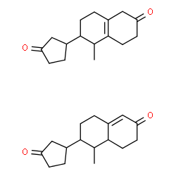 ChemSpider 2D Image | 5-Methyl-6-(3-oxocyclopentyl)-3,4,5,6,7,8-hexahydro-2(1H)-naphthalenone - 5-methyl-6-(3-oxocyclopentyl)-4,4a,5,6,7,8-hexahydro-2(3H)-naphthalenone (1:1) | C32H44O4
