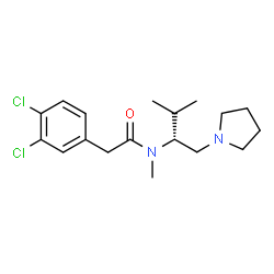 ChemSpider 2D Image | 2-(3,4-Dichlorophenyl)-N-methyl-N-[(2R)-3-methyl-1-(1-pyrrolidinyl)-2-butanyl]acetamide | C18H26Cl2N2O