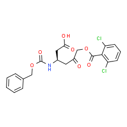ChemSpider 2D Image | (3R)-3-{[(Benzyloxy)carbonyl]amino}-6-[(2,6-dichlorobenzoyl)oxy]-5-oxohexanoic acid | C21H19Cl2NO7