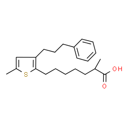 ChemSpider 2D Image | 2-Methyl-7-[5-methyl-3-(3-phenylpropyl)-2-thienyl]heptanoic acid | C22H30O2S