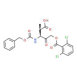ChemSpider 2D Image | (3S)-3-{[(Benzyloxy)carbonyl]amino}-5-[(2,6-dichlorobenzoyl)oxy]-2-methyl-4-oxopentanoic acid | C21H19Cl2NO7