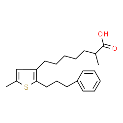 ChemSpider 2D Image | 2-Methyl-7-[5-methyl-2-(3-phenylpropyl)-3-thienyl]heptanoic acid | C22H30O2S