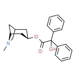 ChemSpider 2D Image | (3R,5R)-6-Methyl-6-azabicyclo[3.2.1]oct-3-yl hydroxy(diphenyl)acetate | C22H25NO3