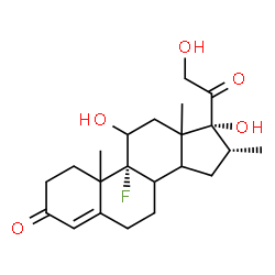ChemSpider 2D Image | (8xi,10xi,13xi,14xi,16alpha)-9-Fluoro-11,17,21-trihydroxy-16-methylpregn-4-ene-3,20-dione | C22H31FO5