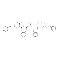 ChemSpider 2D Image | 3-Pyridinylmethyl [(5R,8S,9S,10R,11S,14S)-8,11-dibenzyl-9,10-dihydroxy-5-isopropyl-15-methyl-3,6,13-trioxo-1-(3-pyridinyl)-2-oxa-4,7,12-triazahexadecan-14-yl]carbamate | C42H52N6O8