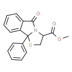 ChemSpider 2D Image | Methyl 5-oxo-9b-phenyl-2,3,5,9b-tetrahydro[1,3]thiazolo[2,3-a]isoindole-3-carboxylate | C18H15NO3S