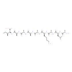 ChemSpider 2D Image | L-Alanyl-L-leucyl-L-alanyl-L-lysyl-L-alanyl-L-alanyl-L-alanyl-L-alanyl-L-isoleucine | C36H66N10O10