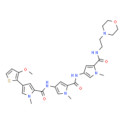 ChemSpider 2D Image | 4-(3-Methoxy-2-thienyl)-1-methyl-N-{1-methyl-5-[(1-methyl-5-{[2-(4-morpholinyl)ethyl]carbamoyl}-1H-pyrrol-3-yl)carbamoyl]-1H-pyrrol-3-yl}-1H-pyrrole-2-carboxamide | C29H35N7O5S