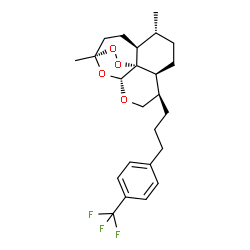 ChemSpider 2D Image | (3R,5aS,6R,8aS,9R,12R,12aR)-3,6-dimethyl-9-{3-[4-(trifluoromethyl)phenyl]propyl}decahydro-3,12-epoxy[1,2]dioxepino[4,3-i]isochromene | C24H31F3O4