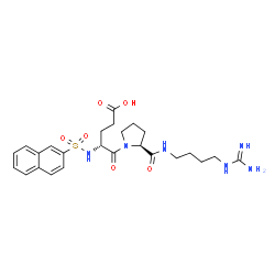ChemSpider 2D Image | N-(2-Naphthylsulfonyl)-D-alpha-glutamyl-N-(4-carbamimidamidobutyl)-L-prolinamide | C25H34N6O6S