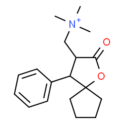 ChemSpider 2D Image | N,N,N-Trimethyl(2-oxo-4-phenyl-1-oxaspiro[4.4]non-3-yl)methanaminium | C18H26NO2