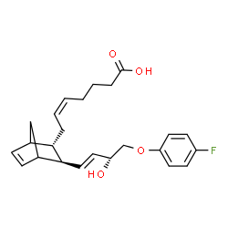 ChemSpider 2D Image | (5Z)-7-{(2S,3S)-3-[(1E,3R)-4-(4-Fluorophenoxy)-3-hydroxy-1-buten-1-yl]bicyclo[2.2.1]hept-5-en-2-yl}-5-heptenoic acid | C24H29FO4