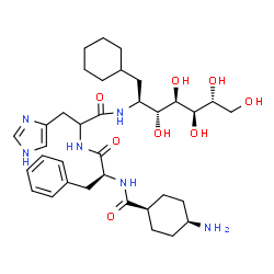 ChemSpider 2D Image | 2-({N-[(cis-4-aminocyclohexyl)carbonyl]-L-phenylalanylhistidyl}amino)-1-cyclohexyl-1,2-dideoxy-D-glycero-D-galacto-heptitol | C35H54N6O8