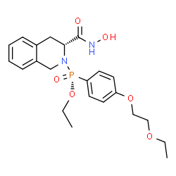 ChemSpider 2D Image | Ethyl (S)-[4-(2-ethoxyethoxy)phenyl][(3R)-3-(hydroxycarbamoyl)-3,4-dihydro-2(1H)-isoquinolinyl]phosphinate | C22H29N2O6P