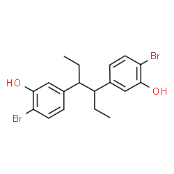 ChemSpider 2D Image | 3,3'-hexane-3,4-diylbis(6-bromophenol) | C18H20Br2O2