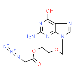 ChemSpider 2D Image | 2-[(2-Amino-6-oxo-1,6-dihydro-9H-purin-9-yl)methoxy]ethyl azidoacetate | C10H12N8O4