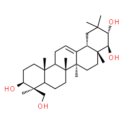 ChemSpider 2D Image | (3beta,5xi,9xi,21alpha,22beta)-Olean-12-ene-3,21,22,24-tetrol | C30H50O4