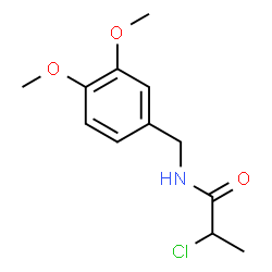 ChemSpider 2D Image | 2-Chloro-N-(3,4-dimethoxybenzyl)propanamide | C12H16ClNO3