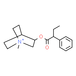 ChemSpider 2D Image | 1-Methyl-3-[(2-phenylbutanoyl)oxy]-1-azoniabicyclo[2.2.2]octane | C18H26NO2