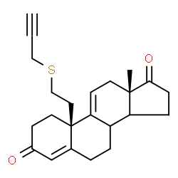 ChemSpider 2D Image | (10R,13S)-13-Methyl-10-[2-(2-propyn-1-ylsulfanyl)ethyl]-7,8,10,12,13,14,15,16-octahydro-1H-cyclopenta[a]phenanthrene-3,17(2H,6H)-dione | C23H28O2S