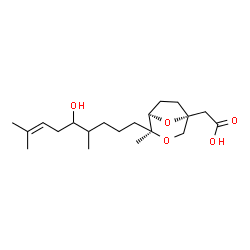 ChemSpider 2D Image | 2,7:3,6-dianhydro-6-(carboxymethyl)-1,4,5-trideoxy-2-(5-hydroxy-4,8-dimethylnon-7-en-1-yl)-D-arabino-heptitol | C20H34O5