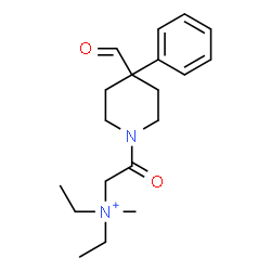 ChemSpider 2D Image | N,N-Diethyl-2-(4-formyl-4-phenyl-1-piperidinyl)-N-methyl-2-oxoethanaminium | C19H29N2O2