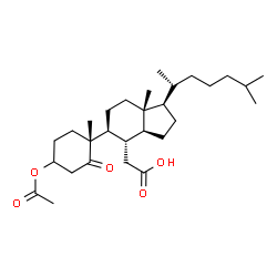ChemSpider 2D Image | 1H-indene-4-acetic acid, 5-[(1R)-4-(acetyloxy)-1-methyl-2-oxocyclohexyl]-1-(1,5-dimethylhexyl)octahydro-7a-methyl-, (1R,3aS,4S,5S,7aR)- | C29H48O5