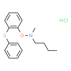 ChemSpider 2D Image | N-Methyl-N-[2-(phenylsulfanyl)phenoxy]-1-butanamine hydrochloride (1:1) | C17H22ClNOS