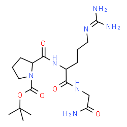 ChemSpider 2D Image | 1-{[(2-Methyl-2-propanyl)oxy]carbonyl}prolylarginylglycinamide | C18H33N7O5