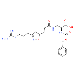ChemSpider 2D Image | N-[(Benzyloxy)carbonyl]-3-({3-[3-(3-carbamimidamidopropyl)-4,5-dihydro-1,2-oxazol-5-yl]propanoyl}amino)-L-alanine | C21H30N6O6
