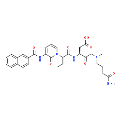 ChemSpider 2D Image | (3S)-5-[(4-Amino-4-oxobutyl)(methyl)amino]-3-({2-[3-(2-naphthoylamino)-2-oxo-1(2H)-pyridinyl]butanoyl}amino)-4-oxopentanoic acid | C30H35N5O7