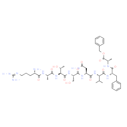 ChemSpider 2D Image | Benzyl L-arginyl-L-alanyl-L-threonyl-L-seryl-L-asparaginyl-L-valyl-L-phenylalanyl-L-alaninate | C44H66N12O12