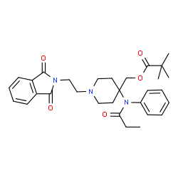 ChemSpider 2D Image | {1-[2-(1,3-Dioxo-1,3-dihydro-2H-isoindol-2-yl)ethyl]-4-[phenyl(propionyl)amino]-4-piperidinyl}methyl pivalate | C30H37N3O5