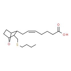 ChemSpider 2D Image | (5Z)-7-{3-[(Butylsulfanyl)methyl]-7-oxabicyclo[2.2.1]hept-2-yl}-5-heptenoic acid | C18H30O3S