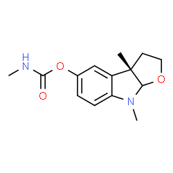 ChemSpider 2D Image | (3aS)-3a,8-Dimethyl-3,3a,8,8a-tetrahydro-2H-furo[2,3-b]indol-5-yl methylcarbamate | C14H18N2O3