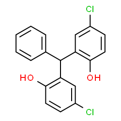 ChemSpider 2D Image | 2,2'-(Phenylmethylene)bis(4-chlorophenol) | C19H14Cl2O2