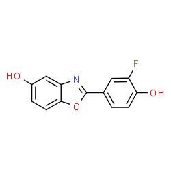 ChemSpider 2D Image | 2-(3-Fluoro-4-hydroxyphenyl)-1,3-benzoxazol-5-ol | C13H8FNO3