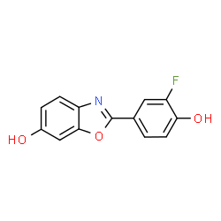 ChemSpider 2D Image | 2-(3-Fluoro-4-hydroxyphenyl)-1,3-benzoxazol-6-ol | C13H8FNO3