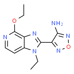 ChemSpider 2D Image | 4-(4-Ethoxy-1-ethyl-1H-imidazo[4,5-c]pyridin-2-yl)-1,2,5-oxadiazol-3-amine | C12H14N6O2