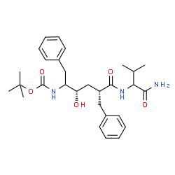 ChemSpider 2D Image | tert-butyl {(3S,5R)-6-[(1-amino-3-methyl-1-oxobutan-2-yl)amino]-5-benzyl-3-hydroxy-6-oxo-1-phenylhexan-2-yl}carbamate | C29H41N3O5