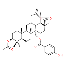 ChemSpider 2D Image | Methyl (3beta)-3-acetoxy-27-[(4-hydroxybenzoyl)oxy]lup-20(29)-en-28-oate | C40H56O7