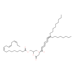 ChemSpider 2D Image | 2-[(9Z)-9-Octadecenoyloxy]-3-(palmitoyloxy)propyl (9Z,12Z,15Z)-9,12,15-octadecatrienoate | C55H98O6