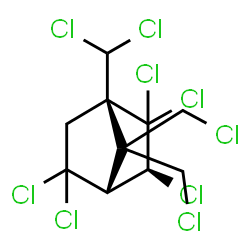 ChemSpider 2D Image | (1S,3S,4R)-2,2,3,5,5-Pentachloro-7,7-bis(chloromethyl)-1-(dichloromethyl)bicyclo[2.2.1]heptane | C10H9Cl9