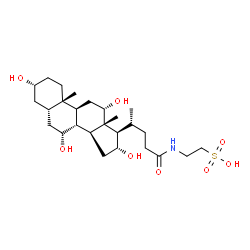 ChemSpider 2D Image | 2-{[(3alpha,5beta,7alpha,8xi,12alpha,16alpha)-3,7,12,16-Tetrahydroxy-24-oxocholan-24-yl]amino}ethanesulfonic acid | C26H45NO8S
