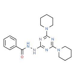 ChemSpider 2D Image | N'-[4,6-Di(1-piperidinyl)-1,3,5-triazin-2-yl]benzohydrazide | C20H27N7O