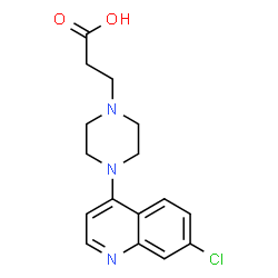 ChemSpider 2D Image | 3-(4-(7-chloroquinolin-4-yl)piperazin-1-yl)propanoic acid | C16H18ClN3O2